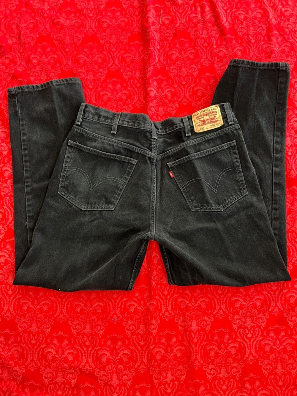 Levi’s 550 Relaxed Fit Men’s 38x32 Black Jeans Straight Leg 100% Cotton